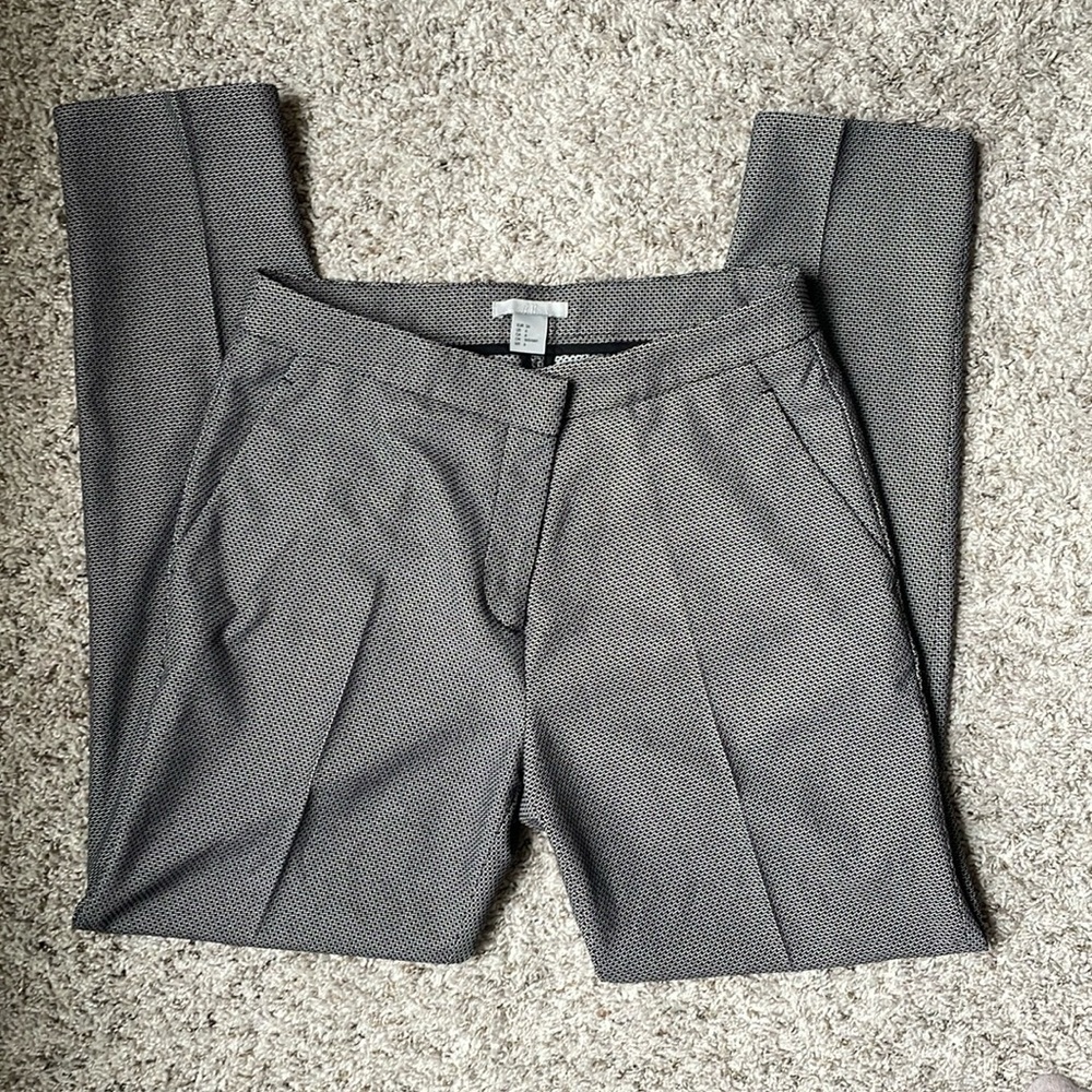 H&M Gray Patterned Pants | Size 6 | Side Pockets